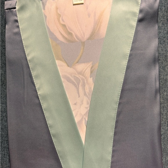 Floral Print Kimono Robe - Blue - Picture 3 of 4